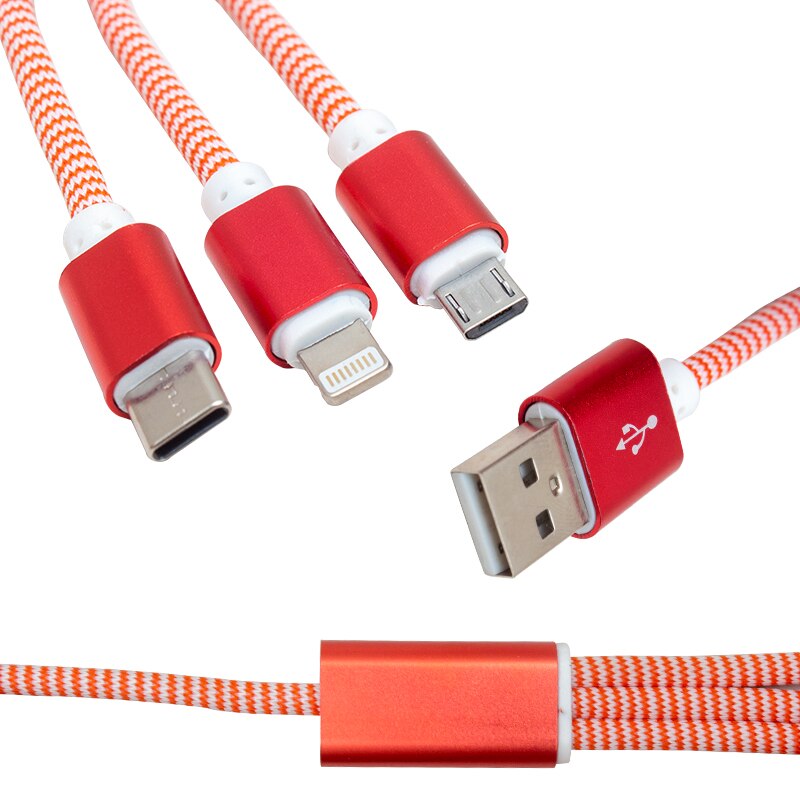 POWERMASTER MICRO USB/TYPE-C/lampo 2.1A metallo 1.2 metri carica e cavo dati