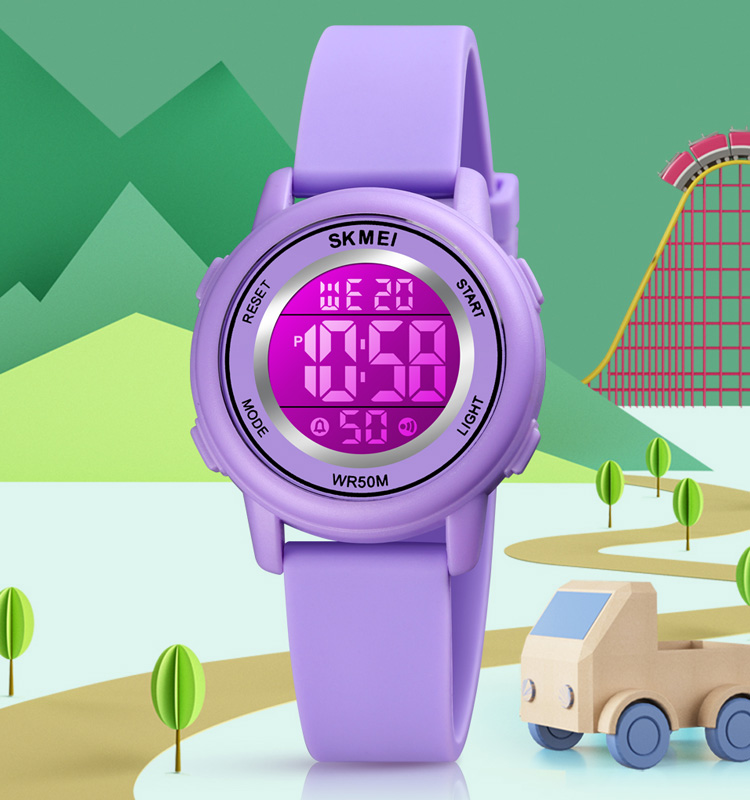 SKMEI 1721 Bunte LED-Digital-Armbanduhr für freundlicher, wasserdicht, Alarm, Kinderuhren, Montre Enfant, Jungen- und Mädchen-Sport-Kinderuhr