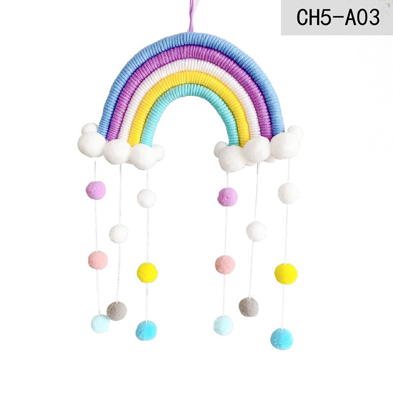 DIY Seil Regenbogen Zauberstab Hängende Dekoration Handarbeit Gewebt Regenbogen Dekoration nordisch Baby Zimmer Zubehör Wohnzimmer Wohnkultur: 03
