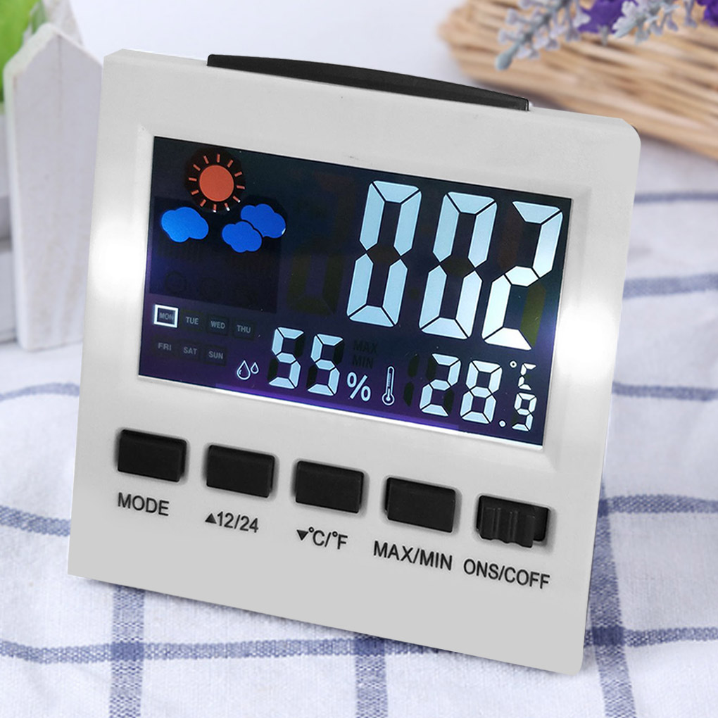 Portable Digital Clock Date Week Time LED Display Backlit Desktop Clock Home Office Digital Calendar