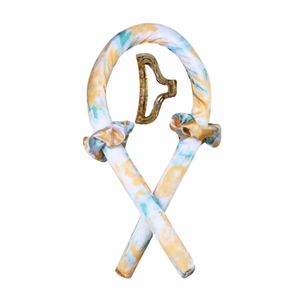 Heatless Curling Rod Headband No Heat Curls Ribbon Hair Rollers Sleeping Soft Headband Hair Curlers DIY Hair Styling Tools: Beige