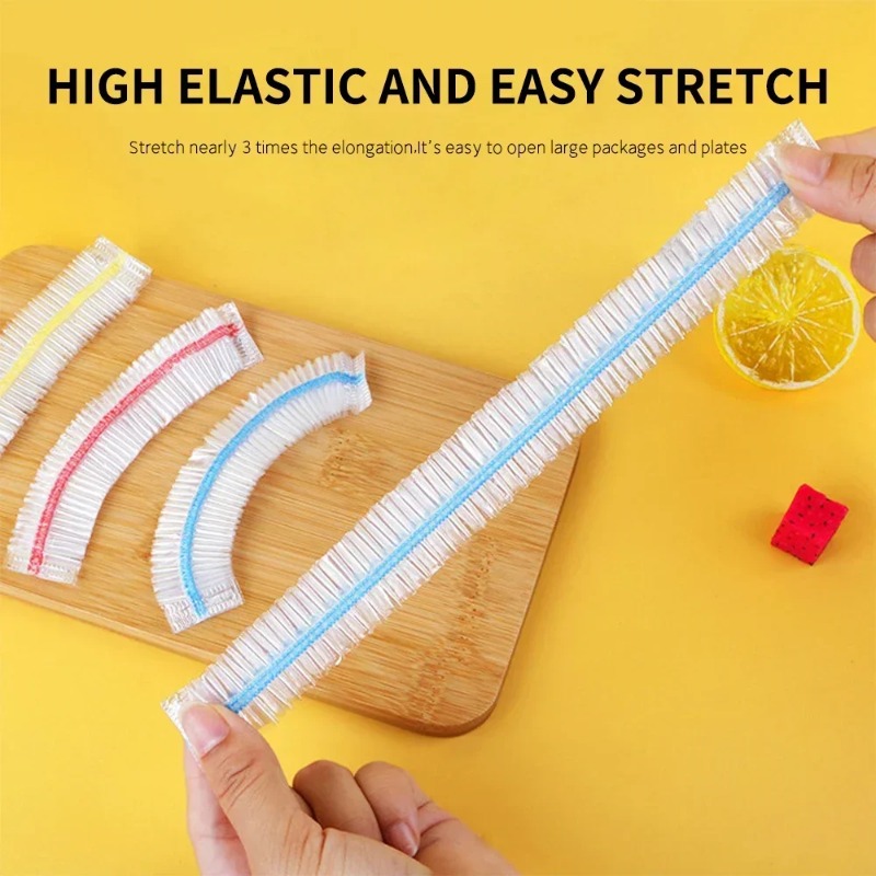 Disposable Food Cover Plastic Colorful Elastic Wrap Food Covers Fresh-keeping Lid Plate Kitchen Nylon Packaging Bags Storage Bag