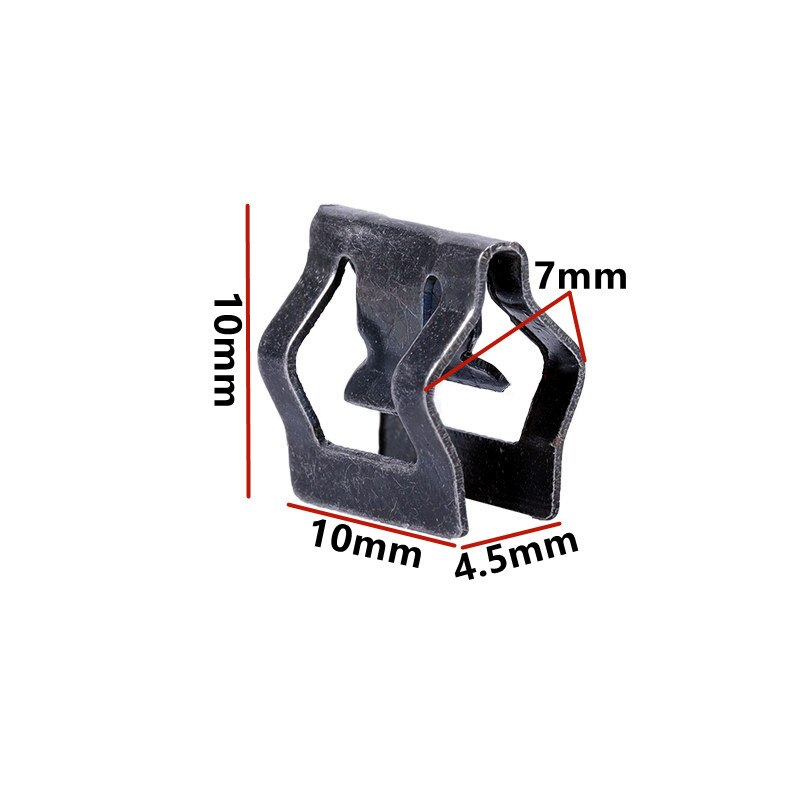 Auto U-Type Metalen Ijzeren Klem Center Console Dashboard Geluid Radio Cd Dvd Navigatie Panel Fasteners Clips Rivet Auto snap Gesp: 10Pcs D649