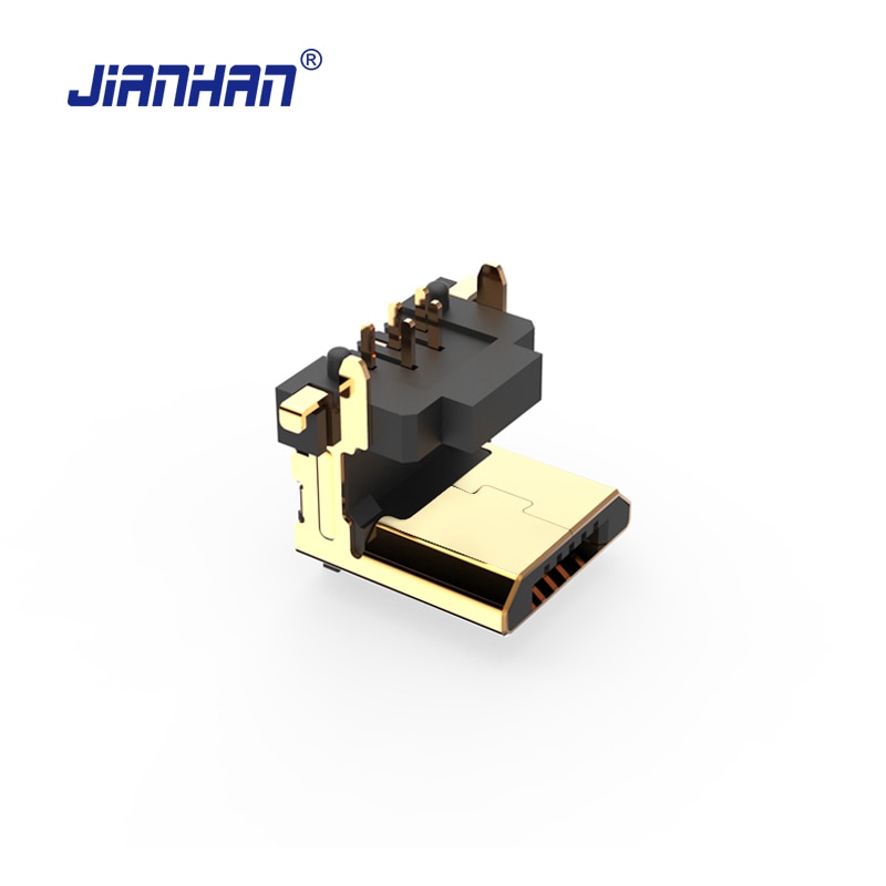 JianHan Micro USB Connector 90 Graden Verticale 5 Pin USB Adapter Connectors Micro USB 2.0 Adapters voor PCB