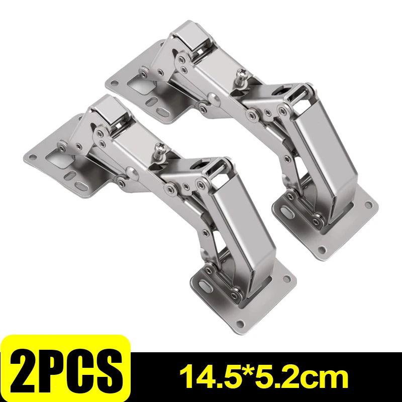3/1PCS Adjustable Steel Cabinet Hinges 130-170 Degree Hydraulic Soft Close Hinge Kitchen Cupboard Doors Hinge Furniture Hardware: silver