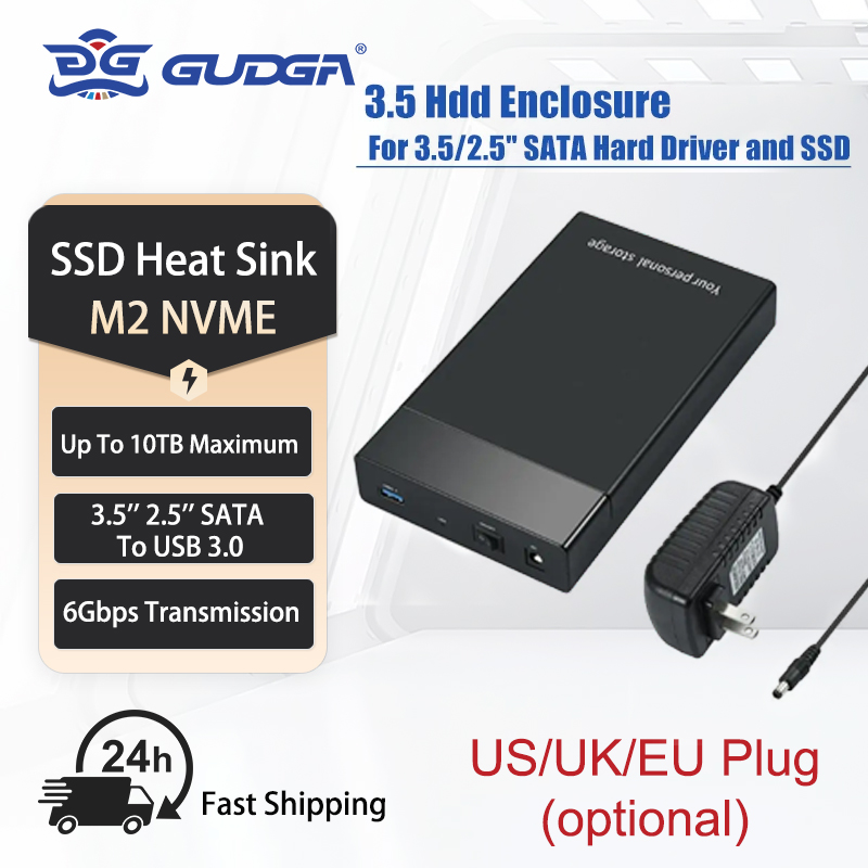 GUDGA 3,5-inch externe hdd-behuizing 2.5 SATA naar USB 3.0 6 Gbps HDD-behuizing SATA III SSD-behuizing voor 10Tb dikke harde schijf 3.5 Externe hdd 2'5 harde-schijfbehuizing Laptop 3.5 harde-schijfbehuizing