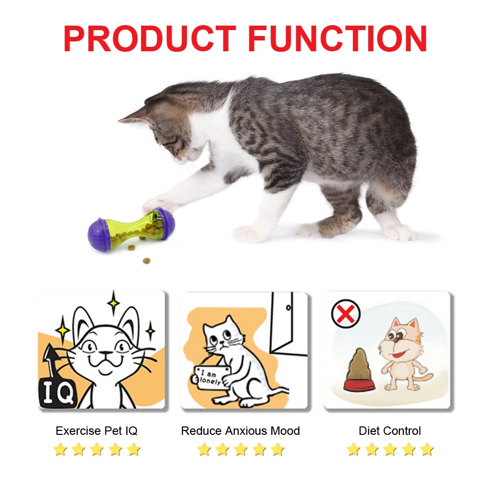 Iq Kat Behandelen Speelgoed Meer Intelligente Interactieve Kitten Bal Speelgoed Huisdier Voedsel Dispenser Puzzel Feeder Voor Katten Spelen Training