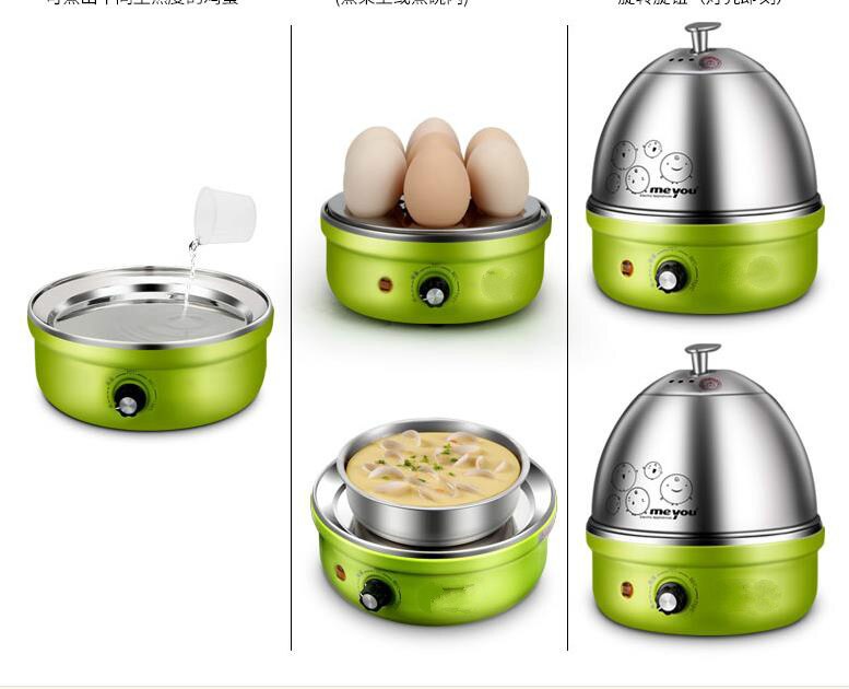 Full Stainless Steel Electric Egg Cooker With Auto Shut Off Up To 7 Eggs, For Soft, Medium, Hard Boiled, Poached, Custard