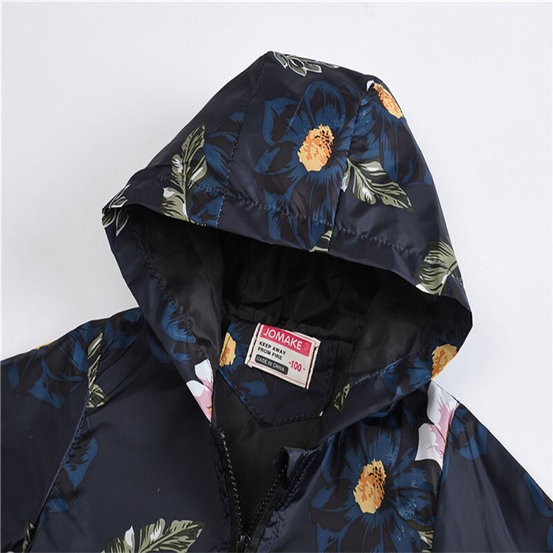 Giacca per le ragazze di Fiori fiori Stampati Con Cappuccio giacca a vento di Primavera tuta sportiva dei bambini bambini cappotto Enfant ragazzi giacche Magliette e camicette