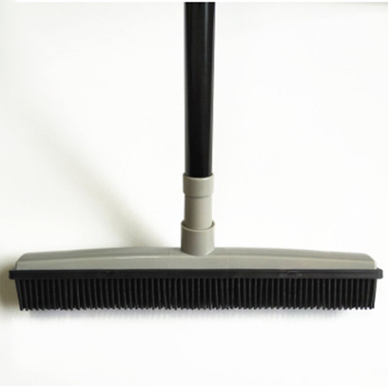 Rubber Bezem Hoofd Schoon Tapijt Pet Hair Brush Verstelbare Veegmachine Wasbaar Makkelijk Schoon Bezem Hoofden Vegen Glazenwasser: Gray