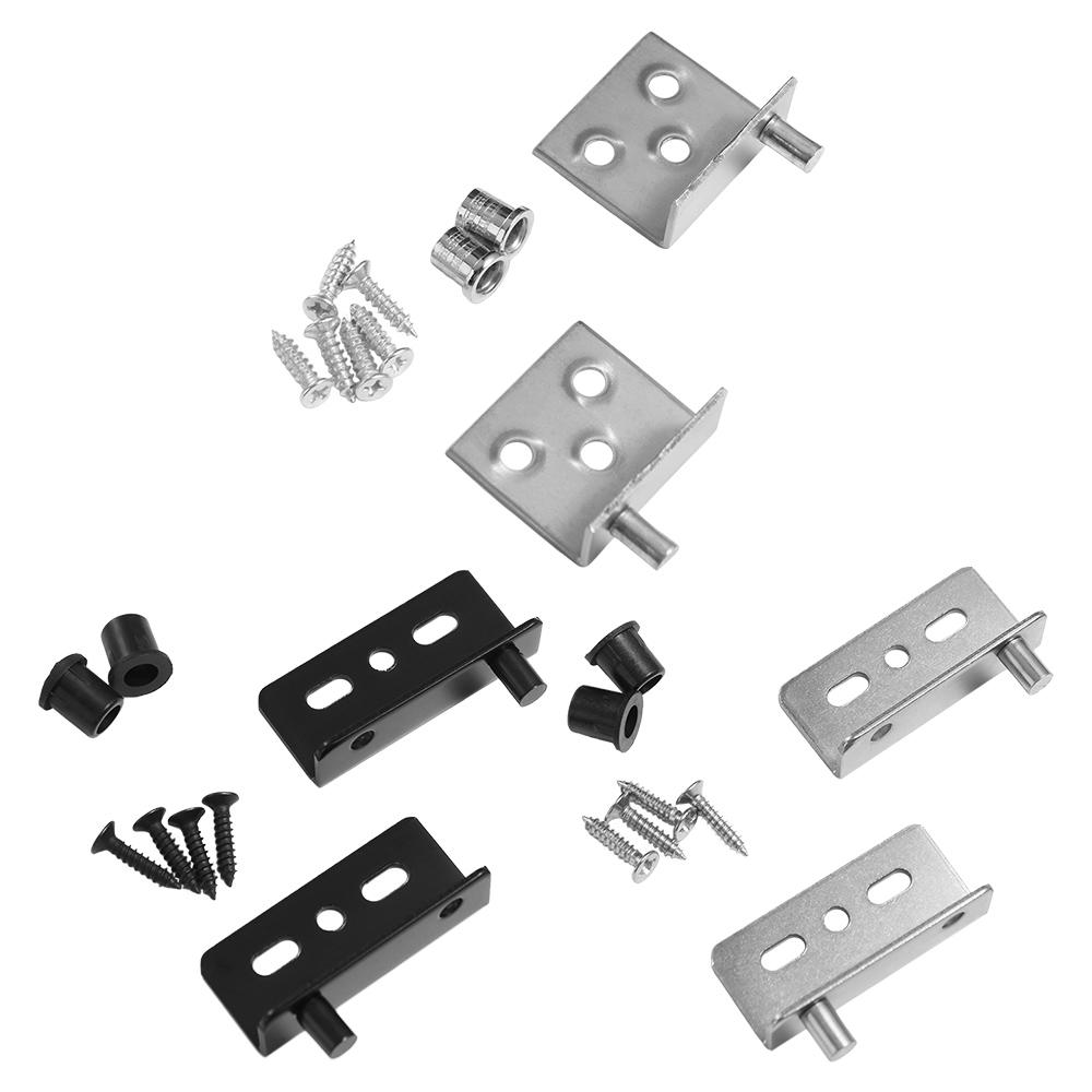 2 Stuks Multifunctionele Pivot Scharnieren Roestvrij Staal Met Bus Bovenste Onderste Scharnier Clips Zwart/Zilver Zware Verborgen As