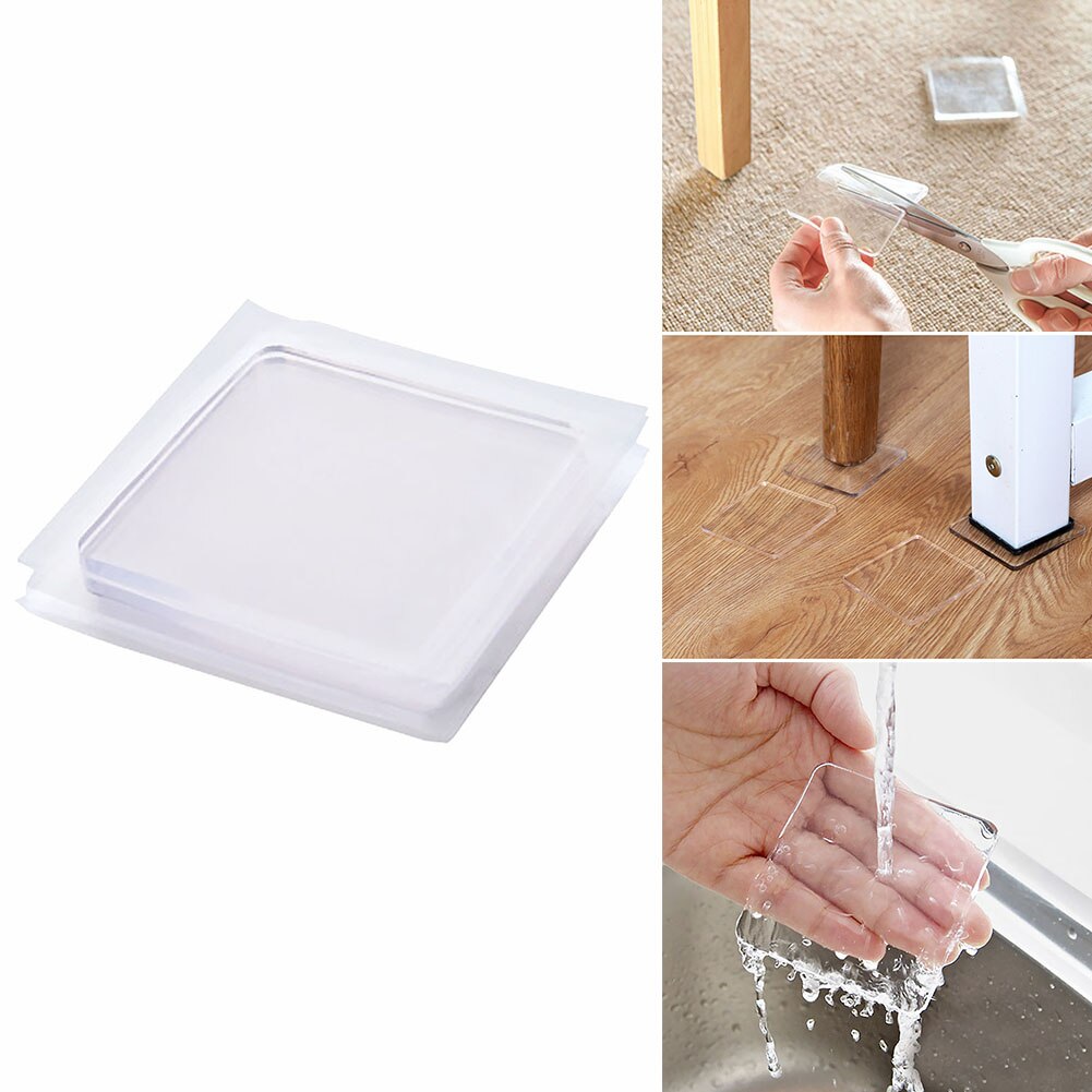 4 stk / sæt pad antivibration bærbar gennemsigtig skridsikker vaskemaskinemåtte silikone giftfri stødabsorberende