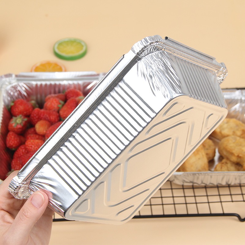 Bandeja de papel de aluminio desechable para el hogar, bandeja de papel de aluminio gruesa para almacenamiento de alimentos, barbacoa, postre, cocina y hornear, 20/50 Uds.