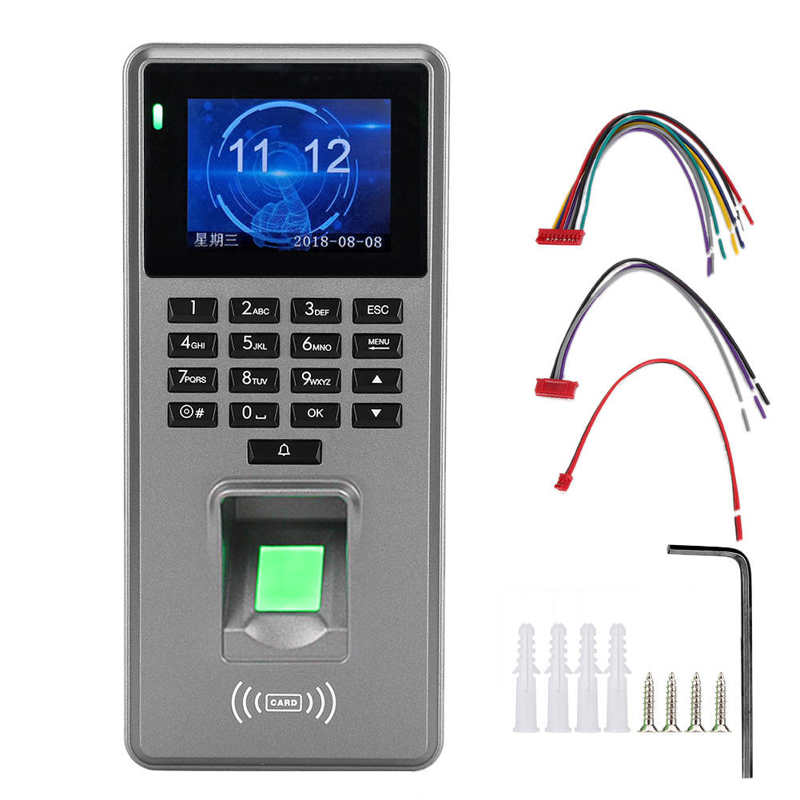 Fingerprint Password Assist Machine Time DC 12V 2.8in TFT Display Fingerprint Password Card Door Access Control