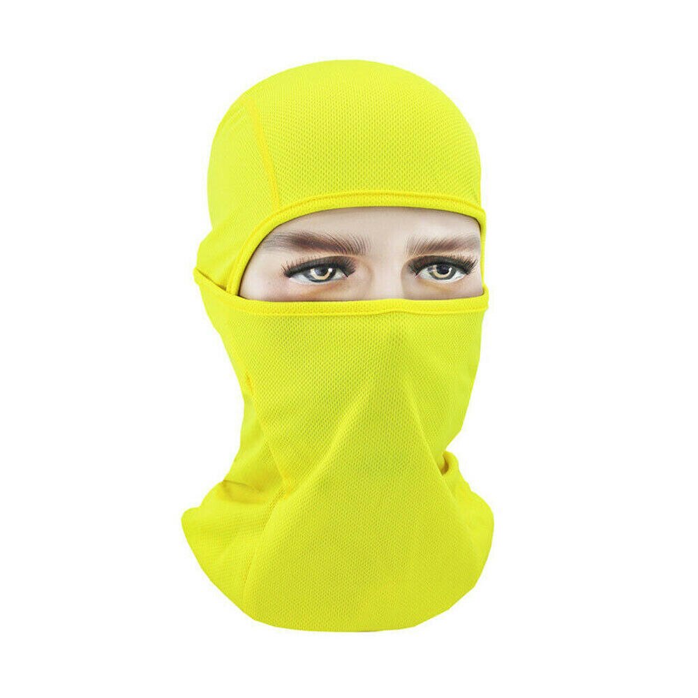 Máscara de cara completa de ciclo fresco suave al aire libre pasamontañas de LICRA Ultra delgado cuello calentador para esquí máscara protección UV: Yellow