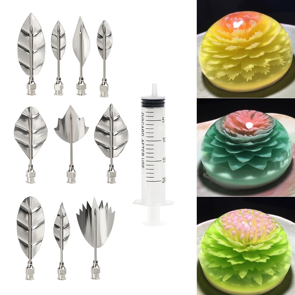 3D Jelly Bloem Cake Jello Gelatine Art Starter Kit Bloemen Bladeren Art Gereedschap Cake Pudding Bakken Nozzles Diy Cake Decorating tool