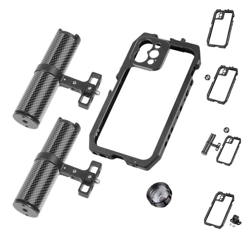 Cage de téléphone portable, plate-forme vidéo pour Smartphone, pour Iphone 12/ 12 Pro, avec chaussure froide et trous filetés 1/4