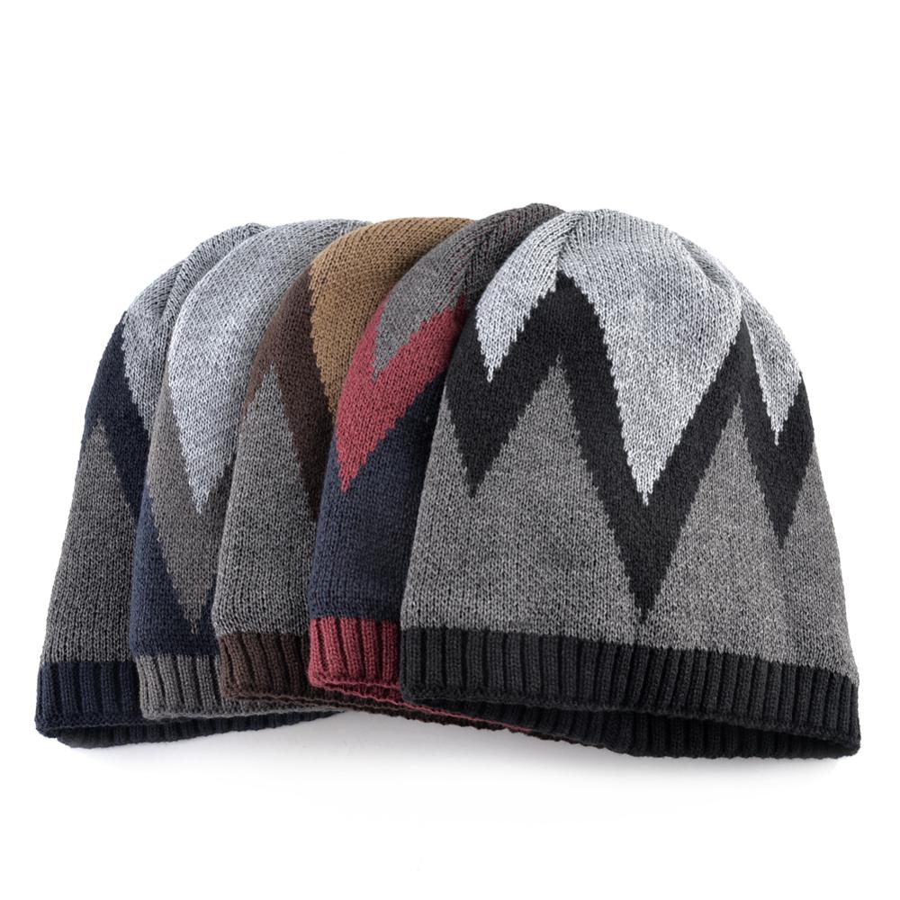 Vinter menns beanies varm strikket fargetilpasning panseret caps hofte hopp skullies lue menn tykk uformelt strikket gorras