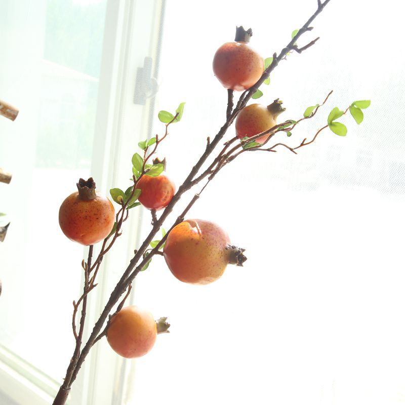 Granateple simulering frukt hjem dekorasjon bryllupet bukett holder veien blomst vegg