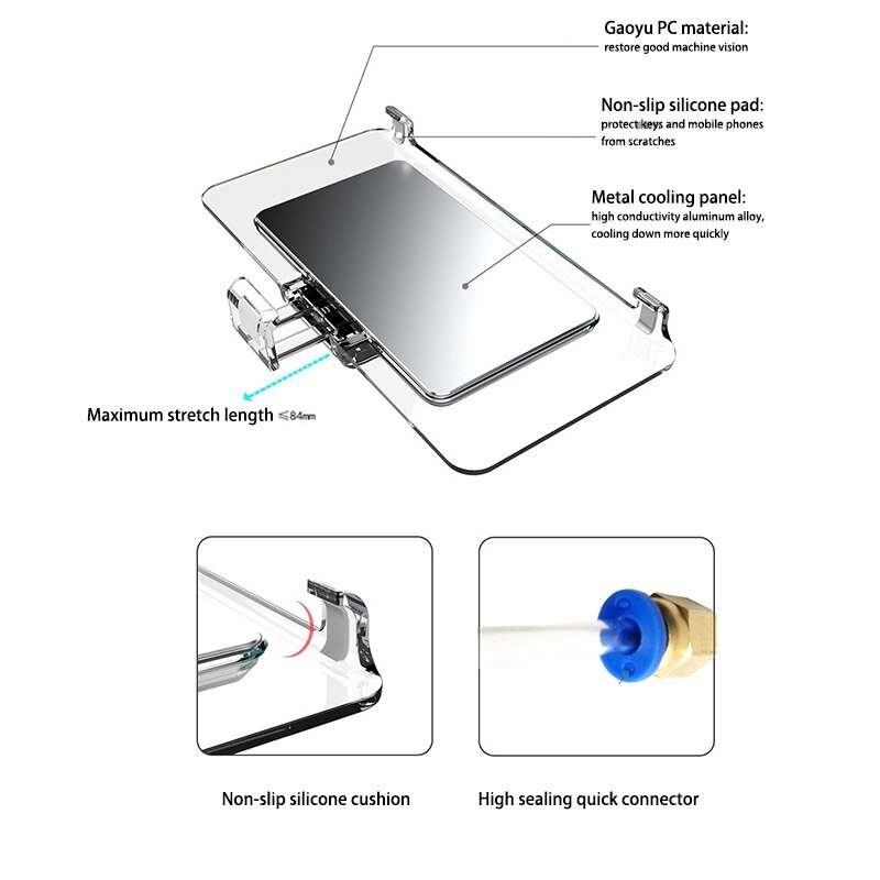 Universal Mobile Phone Water Cooling Radiator Adjustable Smartphone Water Pump Cooler