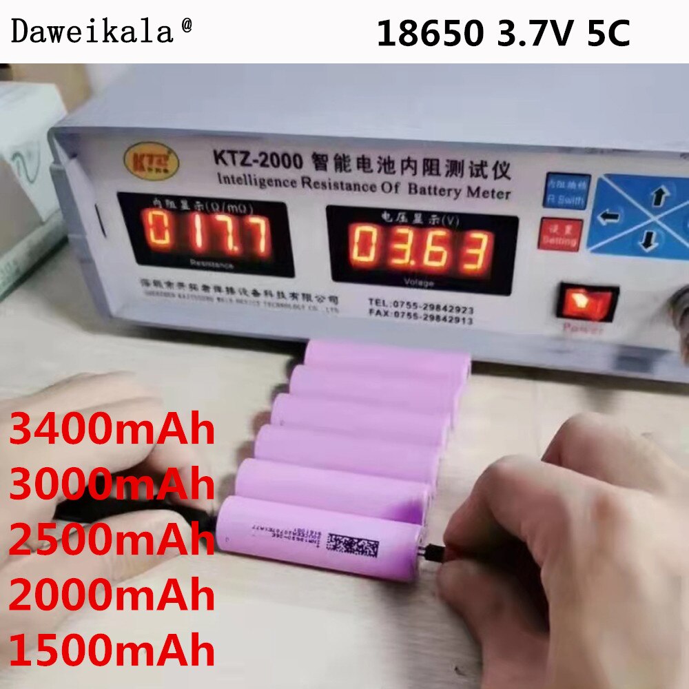 Batería recargable 100% original, 18650, 3000, 2600, 2000, 1500mah, descarga de 3,6 V, 20A, especial