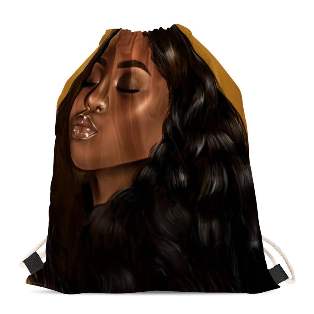 Hycool sporttas voor meisjes ananas afrikaans zwart meisjespatroon dames trekkoordtassen kinderen mini rugzak strand koordtasje: Hbc 191210 z 3