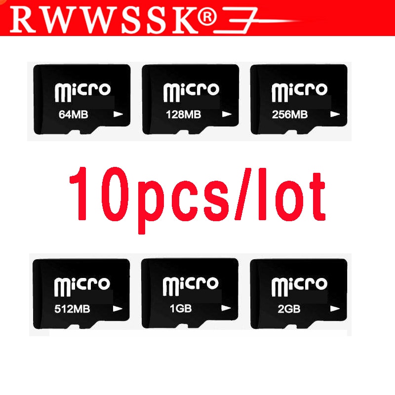 10 unids/lote TF tarjeta 128MB 256MB 512MB 1GB 2GB 4GB 8GB 16GB 32GB tarjeta micro- SD Micro memoria USB tarjeta