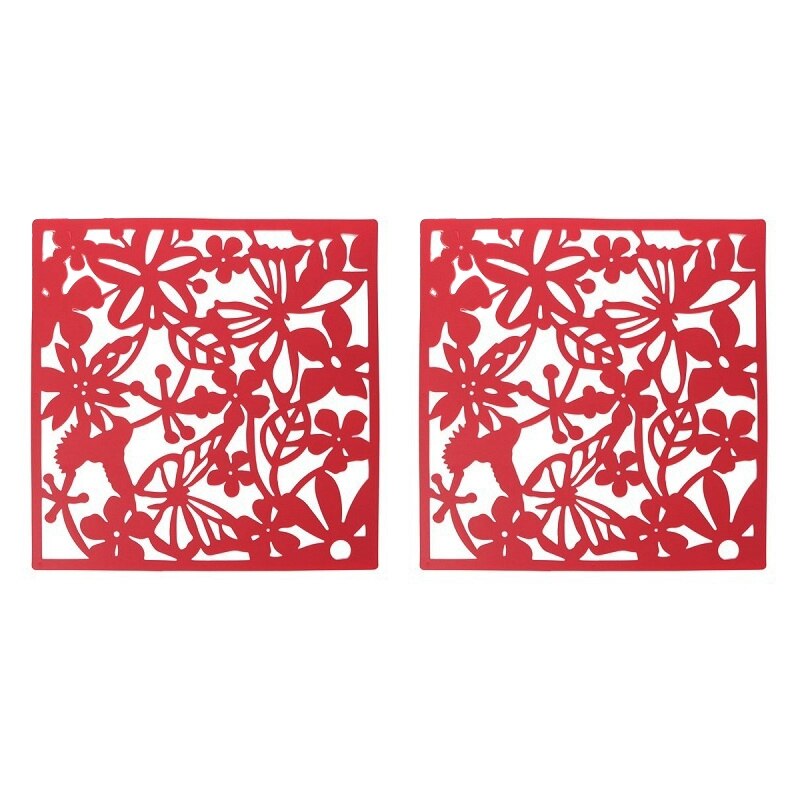 ! 8 pièces papillon oiseau fleur suspendus écran cloison diviseur panneau chambre rideau décor à la maison, 4 pièces rouge et 4 pièces