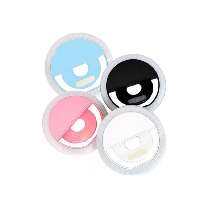 Roreta LED Selfie Ring Light Flash lens beauty Fill Light Lamp USB Charging Portable Clip For Cell Phone Smartphone
