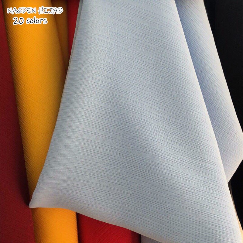 crêpe mousseline hijab écharpe magnifique solide foulards musulmans 10 pièces rides foulards de