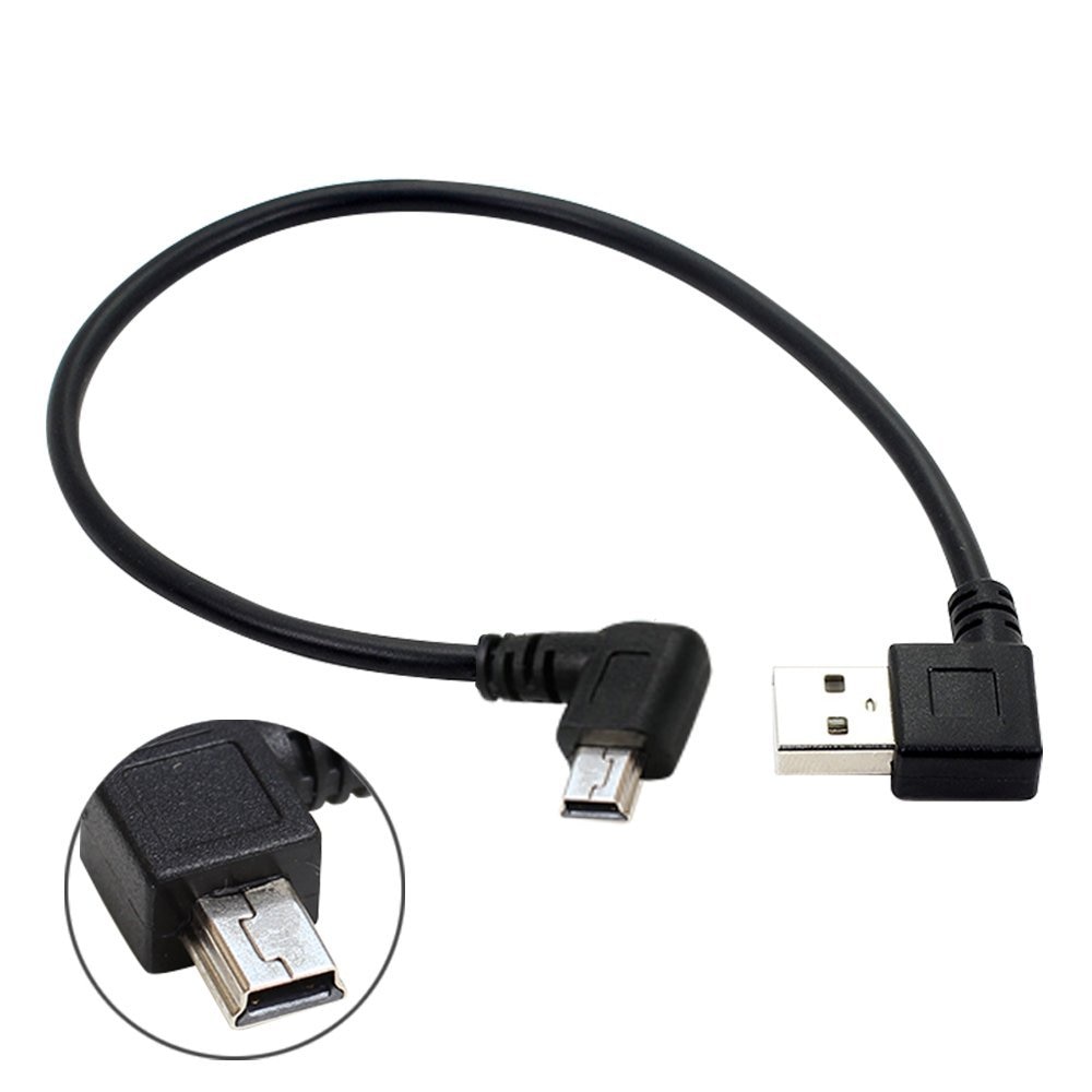 Mini USB Data Cable 10INCH 90 Degree Right Angle Nickel Plated Short USB 2.0 -A-Male-4Pin to Right Angle Mini-B-5Pin