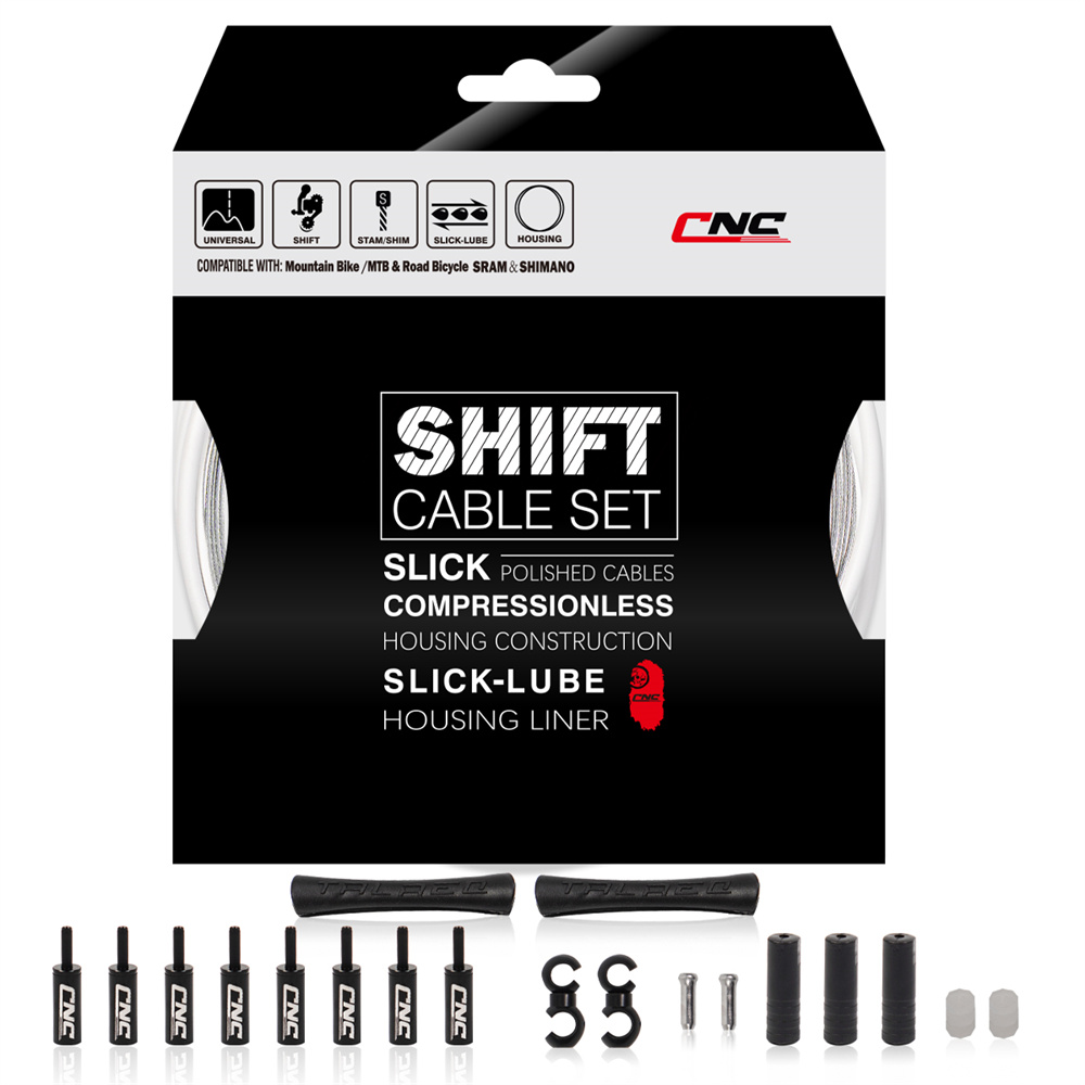 Câble de levier de vitesse CNC pour vélo de route et vtt, câble de changement de vitesse universel, ensemble de boîtiers de fil intérieur pour accessoires de vélo Shimano SRAM: WHITE