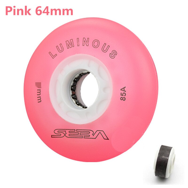 4 stks 85A 62mm 64mm 68mm 70mm 72mm 76mm 80mm Lichtgevende LED Glans Roller Wiel voor Kinderen Volwassenen Schaatsen Patines met Magnetische Kern: violet