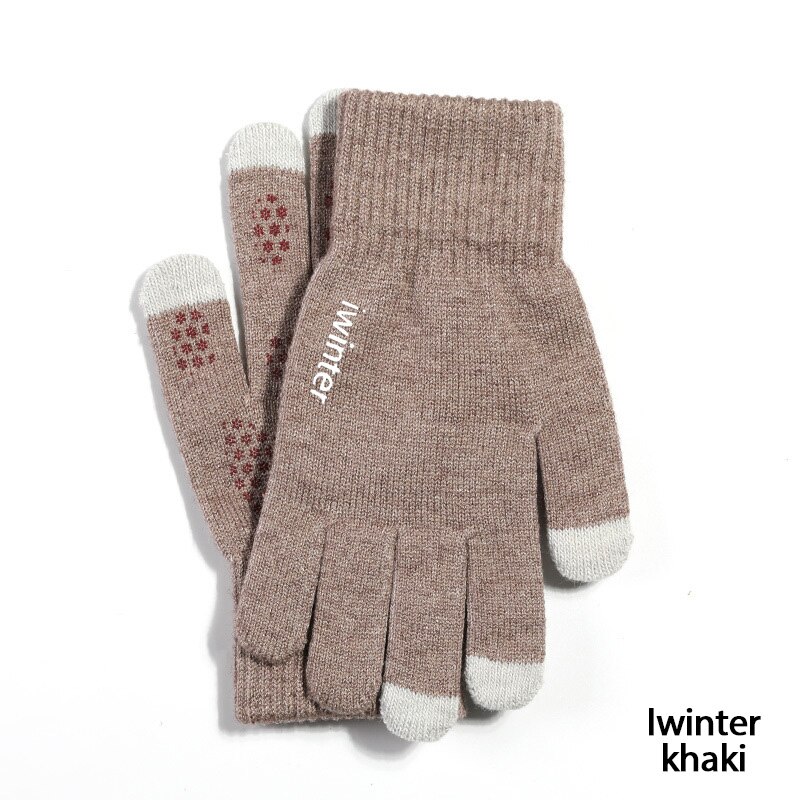 Gloves Kniteed Winter Gloves Screen Touch Gloves Women's Hand Wear Strong Friction Hand Warmers Thick Winter Glove: D