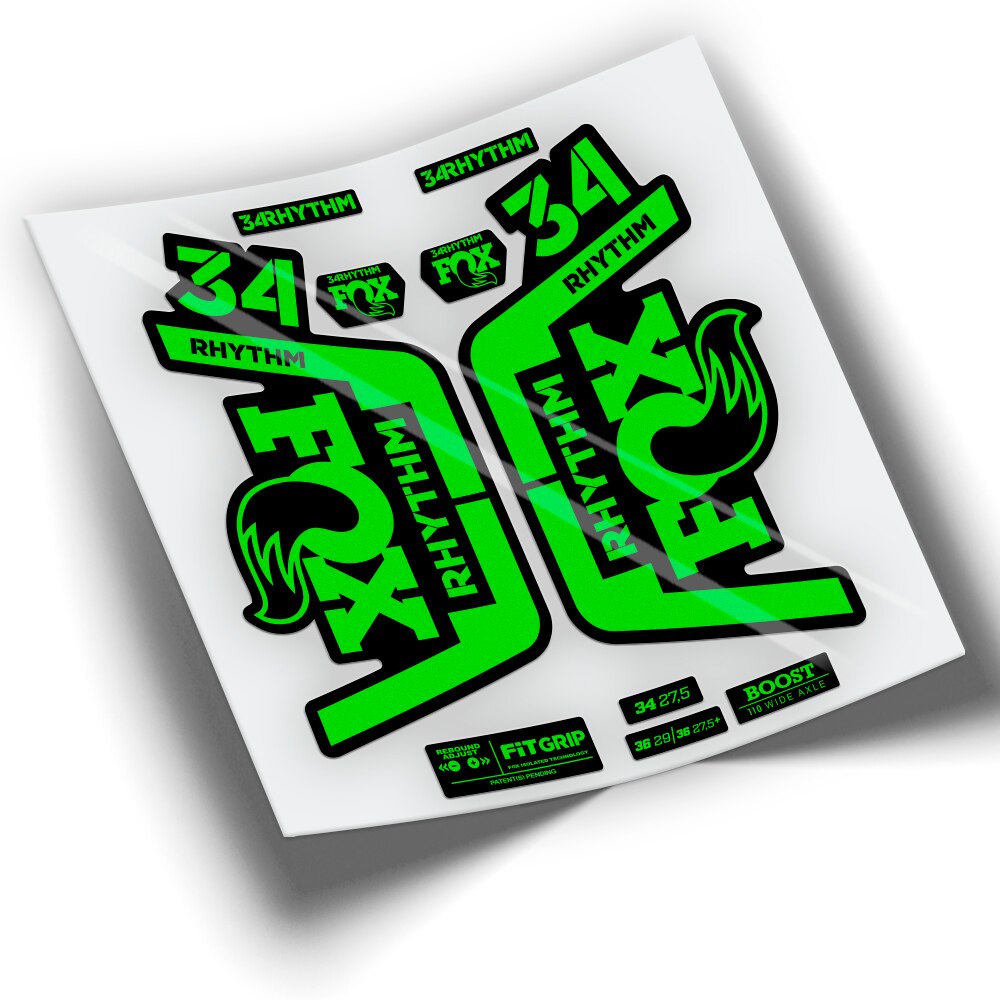 Pegatinas horquilla FOX 34 RHYTHM SERIES WP213: VERDE FLUOR