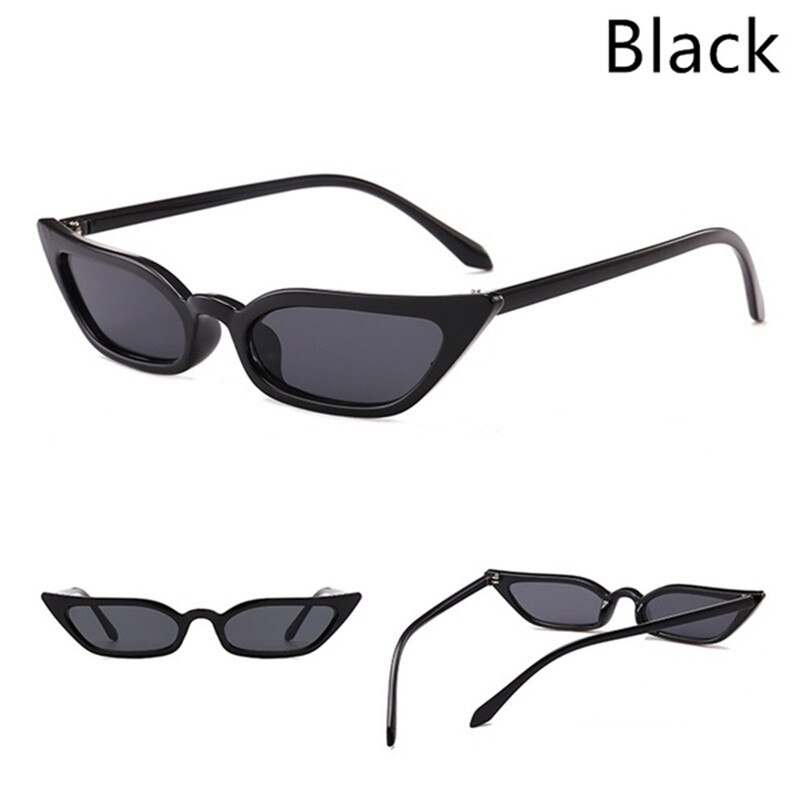 Gafas de sol con montura pequeña para hombre y mujer, lentes de sol con montura pequeña, estilo ojo de gato, Océano transparente, a la , accesorios para coche, gama alta: Black