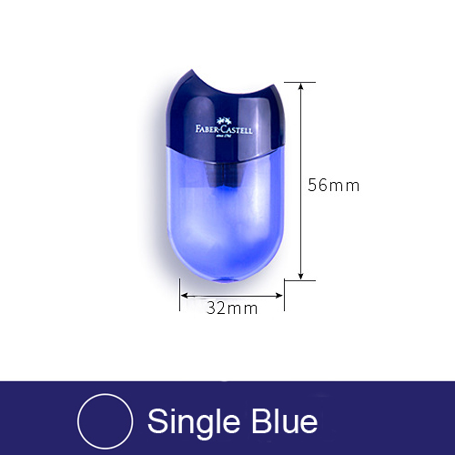 -afilador de lápices de doble agujero, bolígrafo transparente, cuchillo Kawaii, chico lápices para estudiantes, herramientas de corte, papelería, suministros escolares: Single Blue