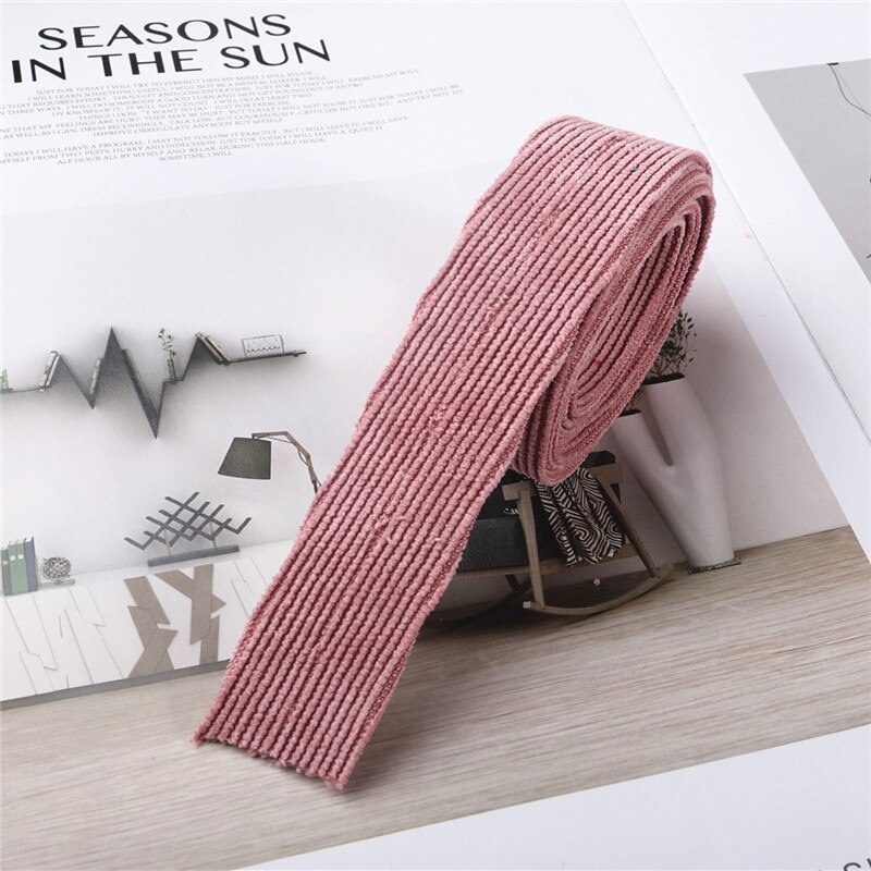 Tira de tejido de pana de 25mm x 1M, suministros para manualidades DIY, diadema con lazo Manual, horquilla, cintas para el pelo, accesorios de costura: Pink