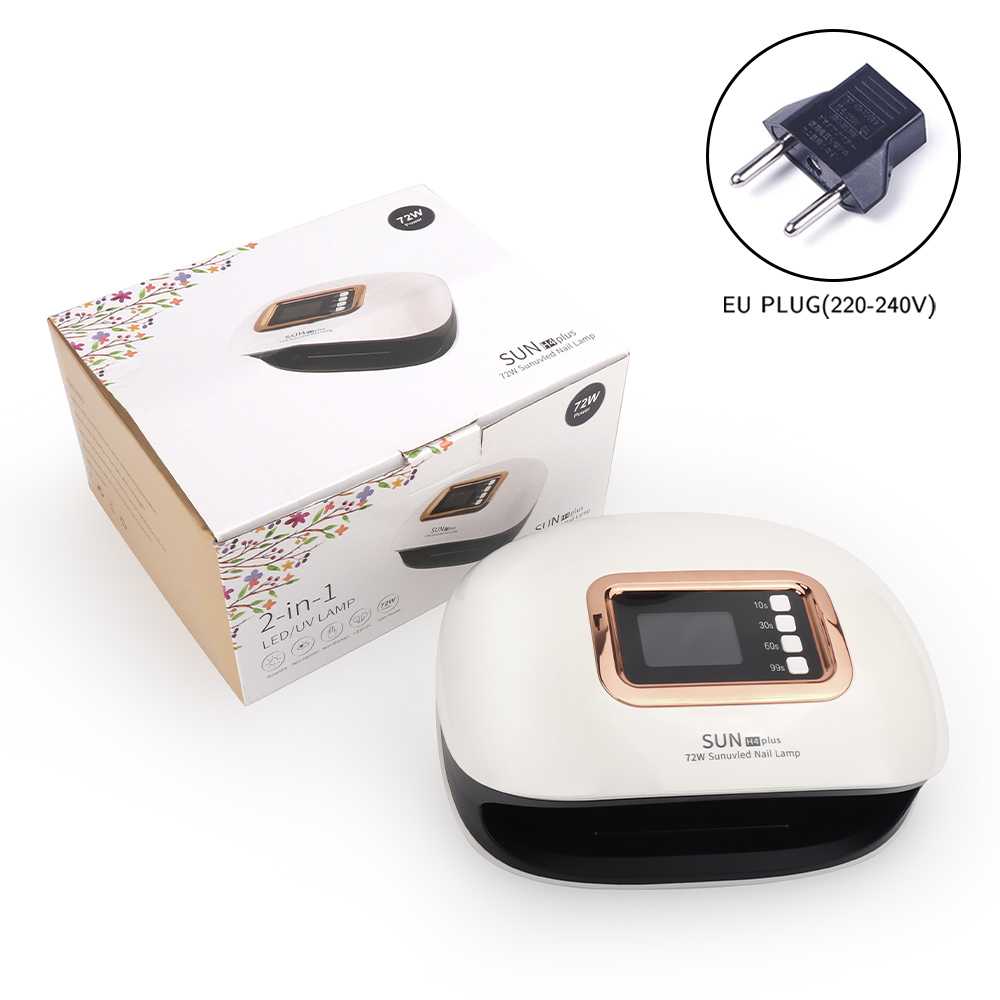 SUN H4 Plus Max 72W Lampe LED Sèche-Ongles Lampe UV 36 LED Gel Vernis à Durcissement Rapide Lampe de Séchage des Ongles pour Manucure Professionnelle Ongles Machine Équipement Outils Ensemble pour Salon: EU PLUG