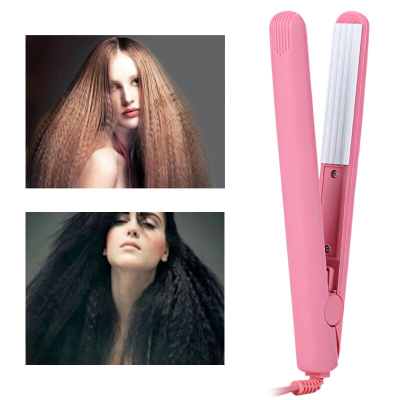 Pink Mini Crimp Iron Corrugation Ceramic Tourmaline Curler Corn Messy Small Corrugated Splint Fluffy Hair Styling Tools 110-220V