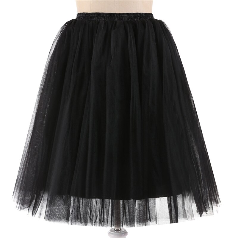 Woman Petticoats Underskirt Knee Length Short Wedding Crinolines Puffy Tutu Adulto Rockabilly Tulle Dress Skirt Slip Jupon Femme
