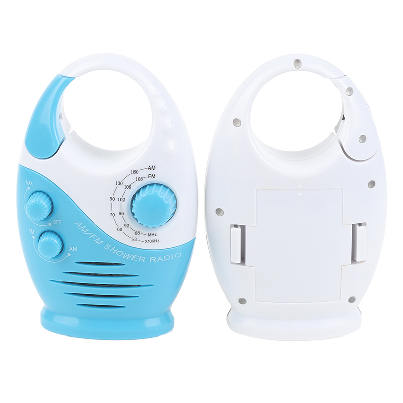Waterproof Portable FM AM Radio Shower Music Hanging Radio Suit Bathroom Bath Cabin Black Powerful Hi-Fi Speakers Radio Operated