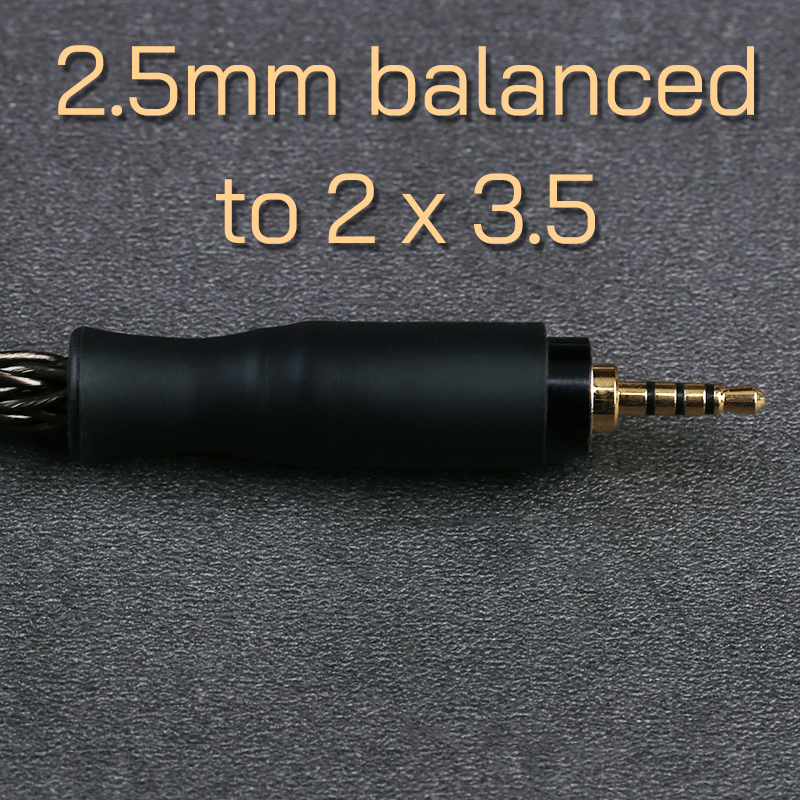 OPENHEART 16 Core Hoofdtelefoonkabel 1 tot 2 jack dual 3.5/2.5/4.4mm/XLR Balans kabel Voor HIFIMAN DENON Vervanging Kabel 2m 3m: XS / Bruin