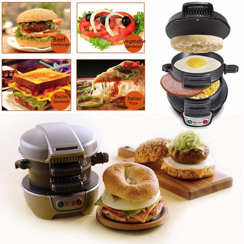 Electric Egg Sandwich Maker Mini Gril Pancake Panini Baking Plates Toaster Multifunction Non-Stick Hamburger Breakfast Machine