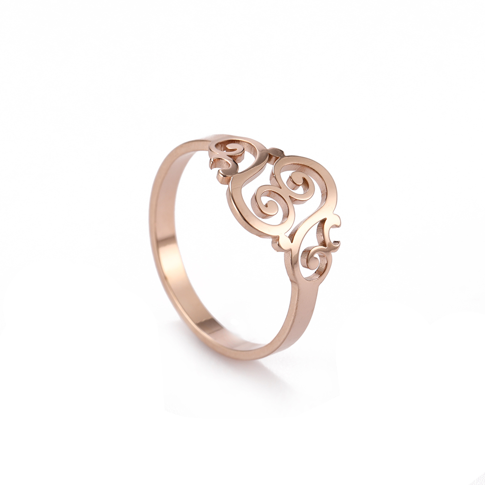 Cazador Vintage fleur filigrane bague femmes couleur or acier inoxydable bagues bijoux anniversaire anniversaire mère