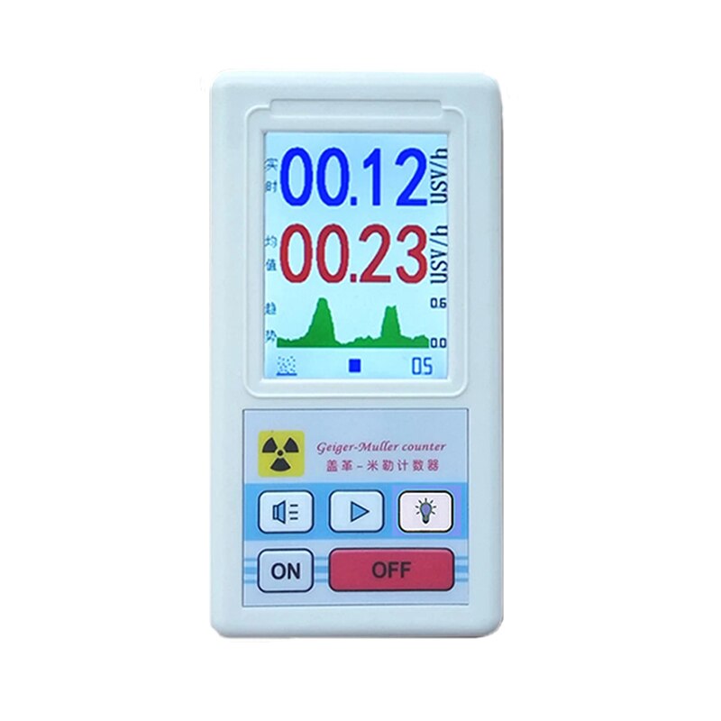 Geiger Nuclear Radiation Detector Counter Personal Dosimeter X-ray Beta Gamma Detector LCD Radioactive Tester Marble Tools: BR-6 White