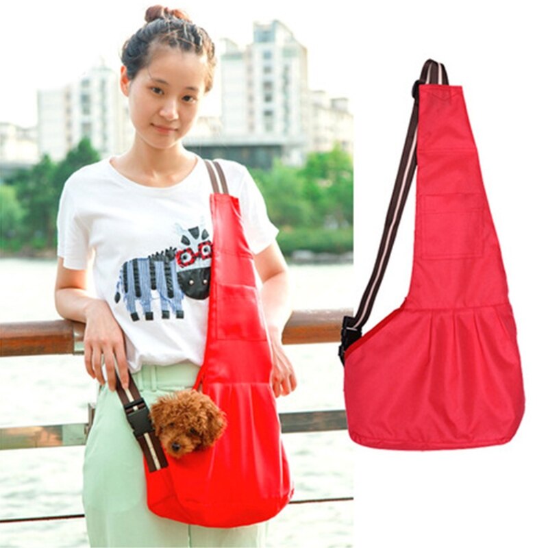 Bolsa de mensajero para mascotas pequeñas y medianas, bandolera de Manos libres con correa ajustable, bolso de hombro transpirable, Pock frontal