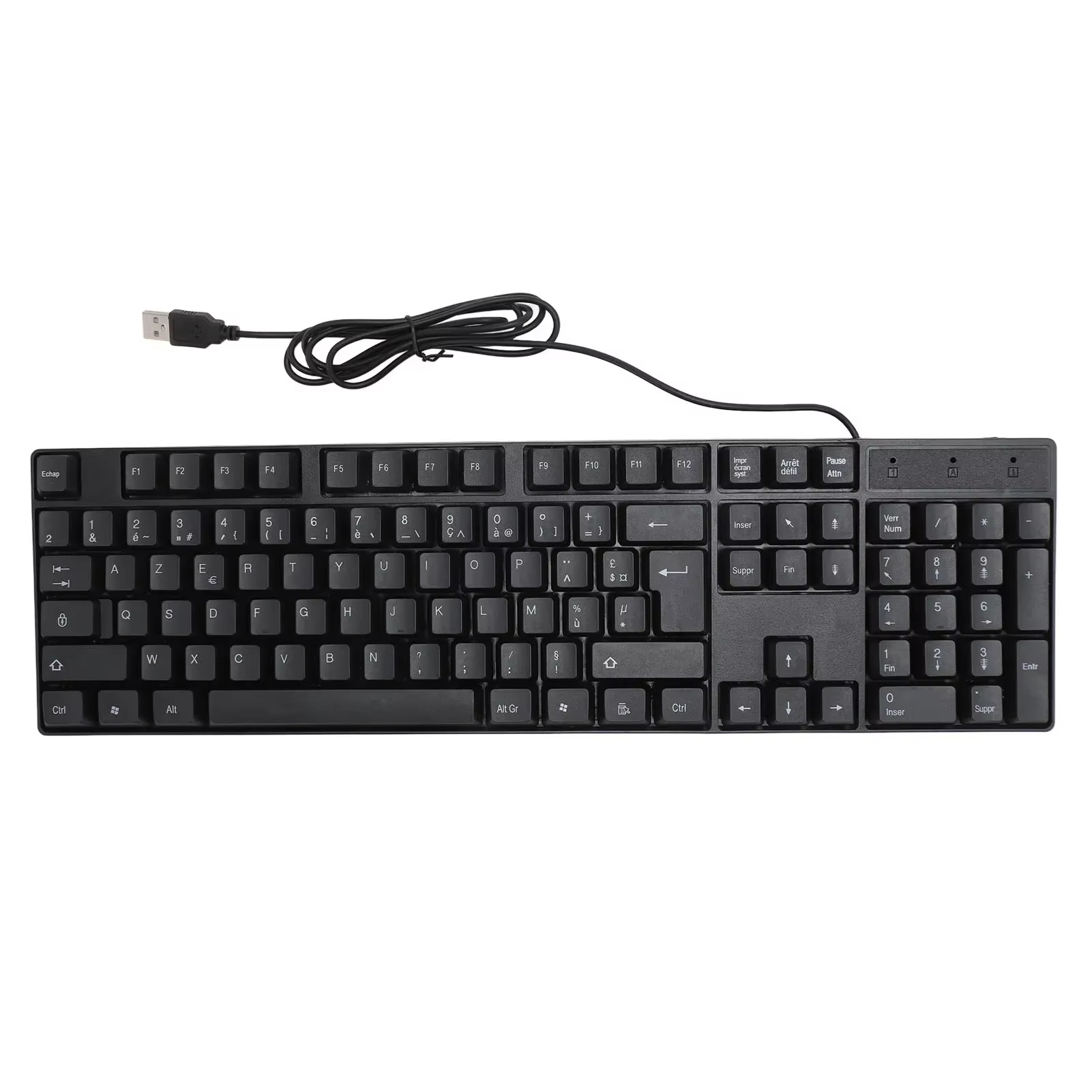 104-klawiszowa klawiatura przewodowa USB angielski/rosyjski/hiszpański/francki język ergonomiczna konstrukcja klawiatura do gier do laptopów biurowych: Ciemnoniebieski