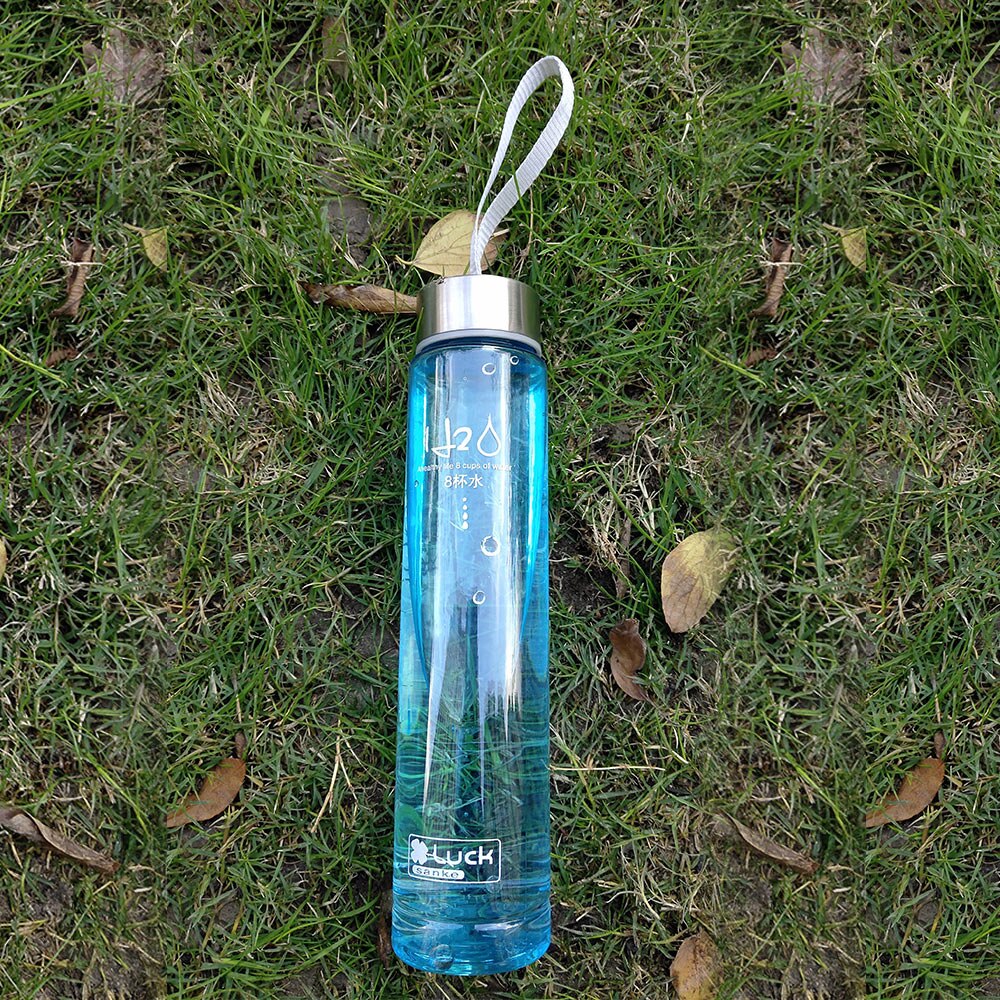 My 280ml lemon Sport H2o Gym For Water Bottles Portable Summer Outdoor Sports Unbreakable Transparent Plastic kids Water Bottle: color 1