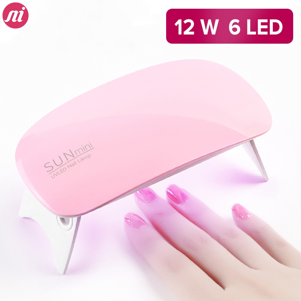 12W 6 Leds Draagbare Uv Nail Lamp Voor Drogen Nagels Mini Manicure Machine Lamp Uv Led Voor Nail Gel vernis Curing Lamp Nagels Droger